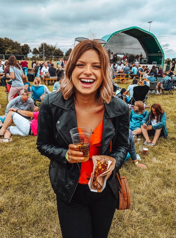 Sophie at the Sausage & Cider Festival in Milton Keynes