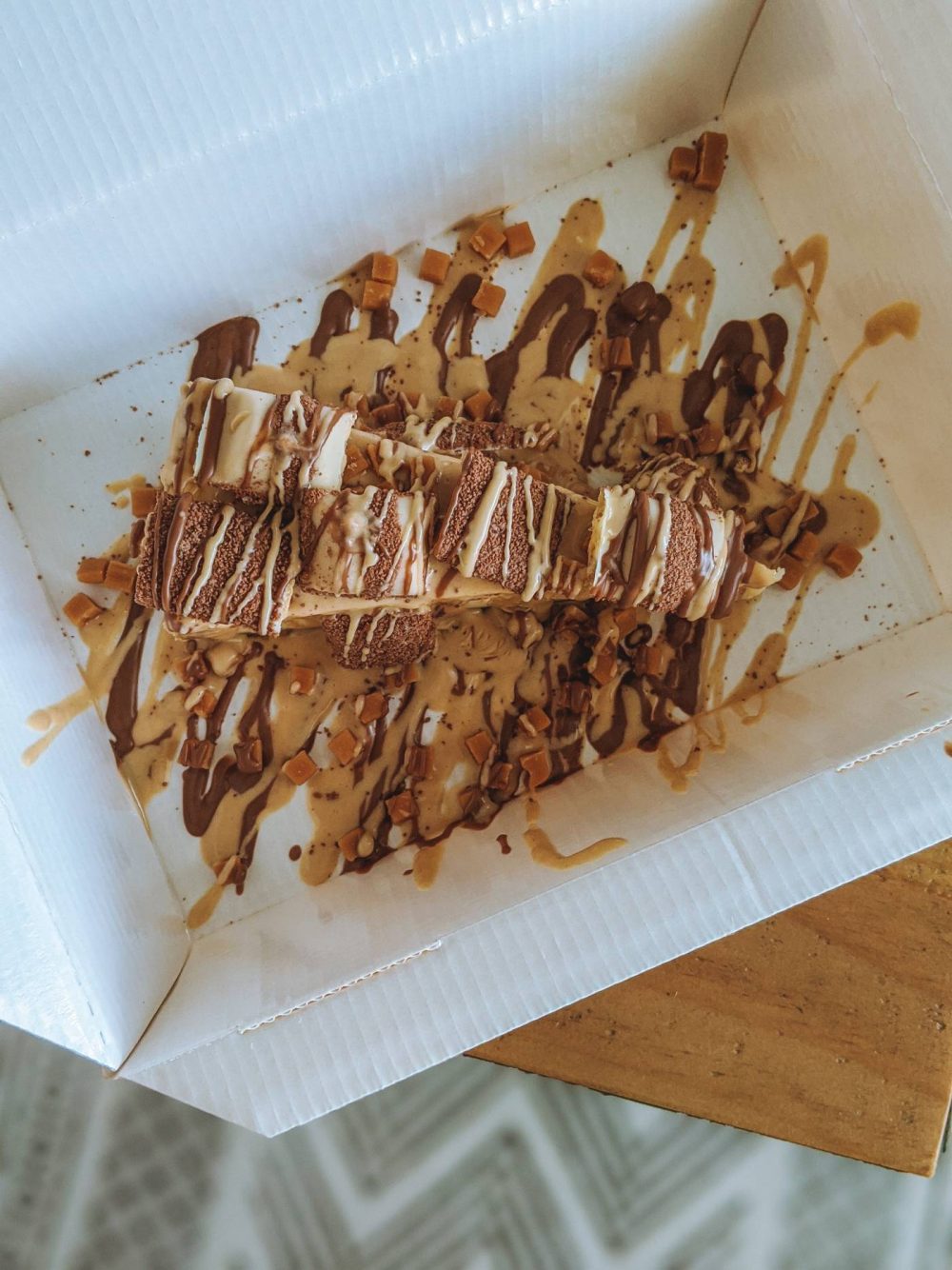 Kinder Bueno Waffle from Treat Street MK1 - Eat Out to Help out in Milton Keynes.