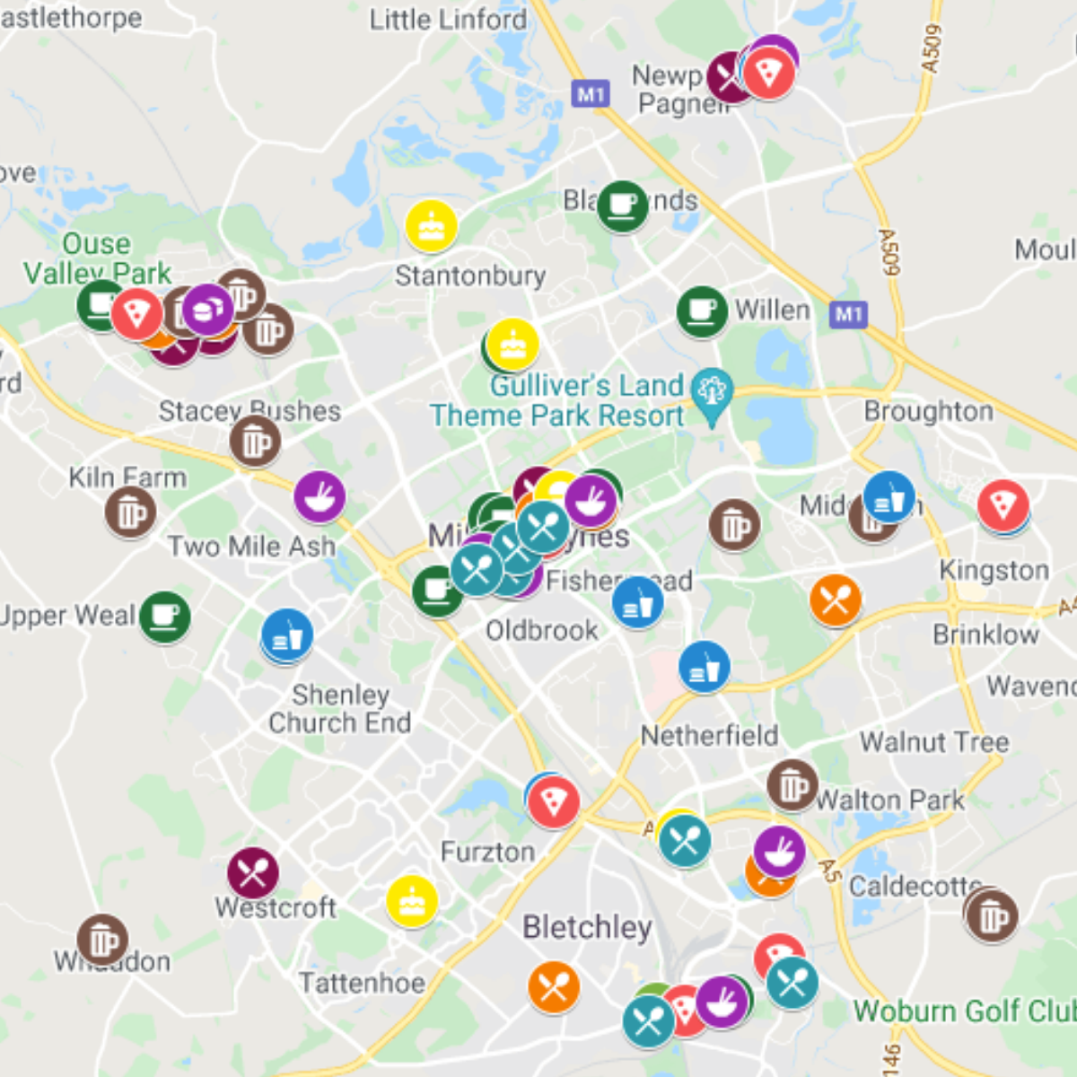 Milton Keynes Food Map