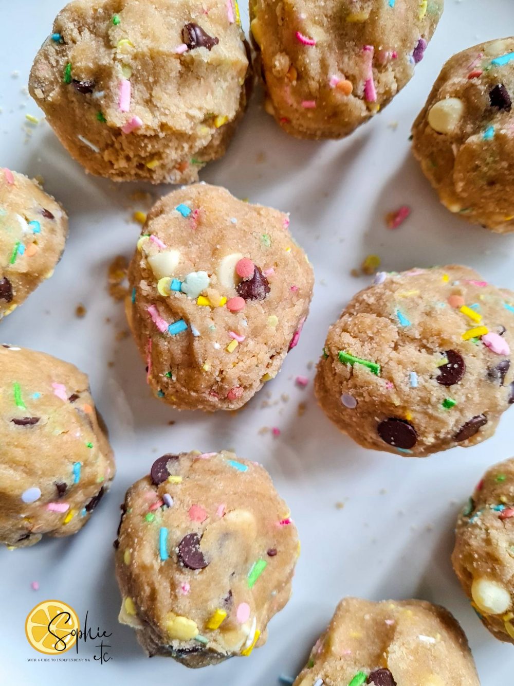 Frozen cookie dough balls. 